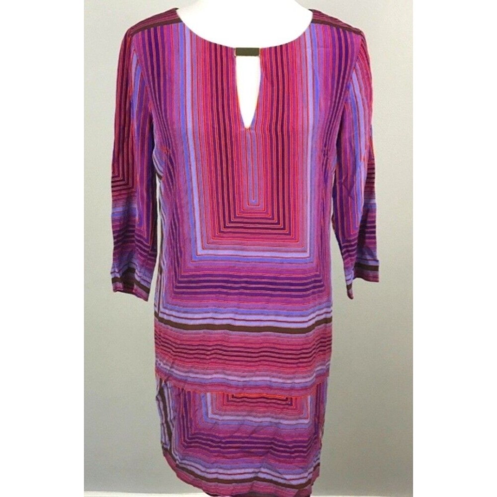 Trina Turk Dress Women's Size 8 Pretty, 100% Silk, 15.5 Inch Of Arm To Arm,38...